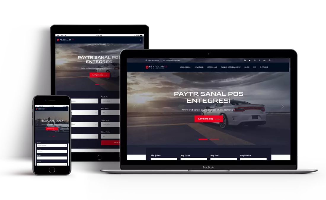 Rent a Car Web tasarımı